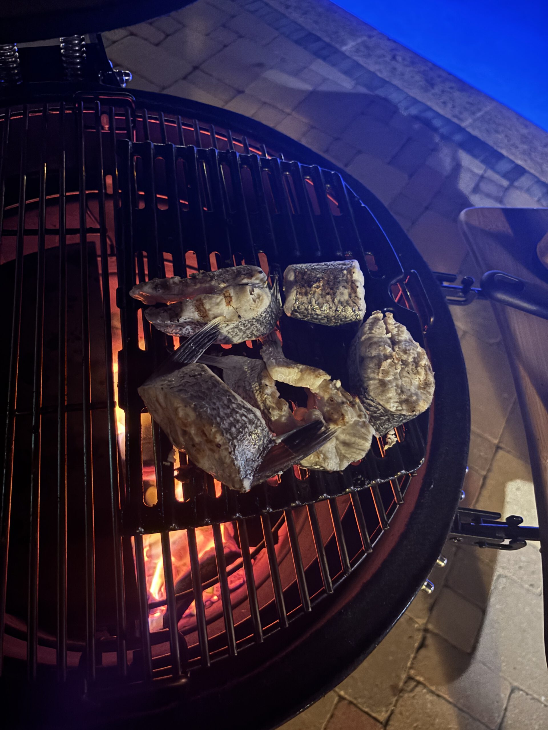 Vissen op barracuda, schoonmaken en grillen op de kamado